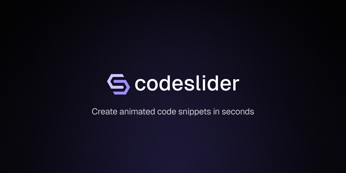 CodeSlider | Create animated code snippets in seconds